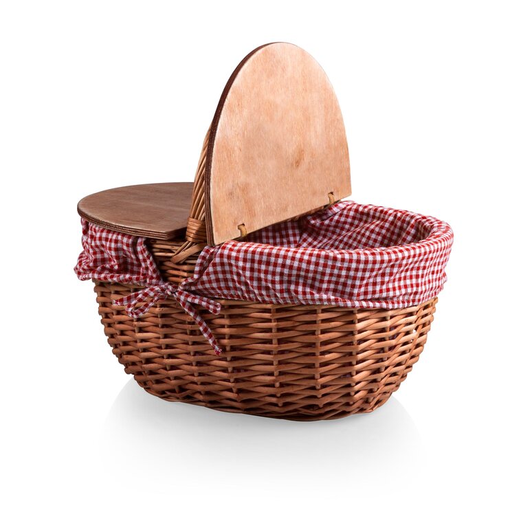 August Grove® Wood Picnic Basket , Service for 2
