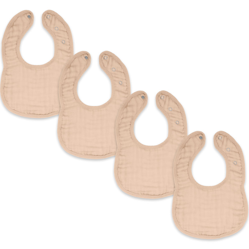 Comfy Cubs Muslin Bibs for Babies - Feeding, Drool and Teething Bib with Adjustable Snaps, Blush