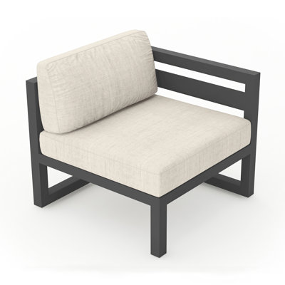 Chaise longue d'extérieur à un accoudoir avec coussins Sunbrella® Smith