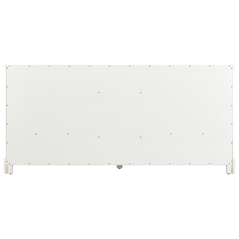 Quen 72" Soft White Freestanding Double Basin Vanity with Arctic White Quartz Top