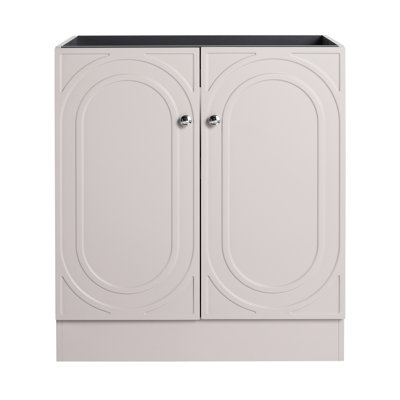 Meuble-lavabo autoportant kaki de 30 po - Porte à fermeture douce moderne avec unité fonctionnelle