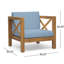 Fauteuil club à la mode de style Mid-Century, bois, coussins avec fauteuil en tissu à coussin liquide, matériau de coque imperméable