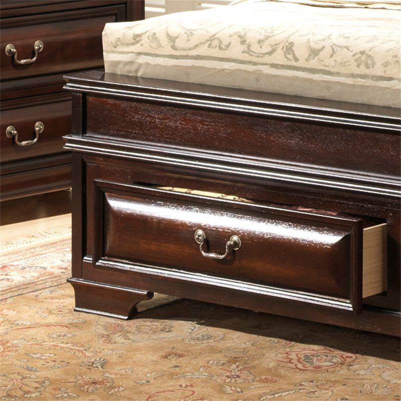 Grand lit avec rangement LaVita G8875C-QB3, Cappuccino