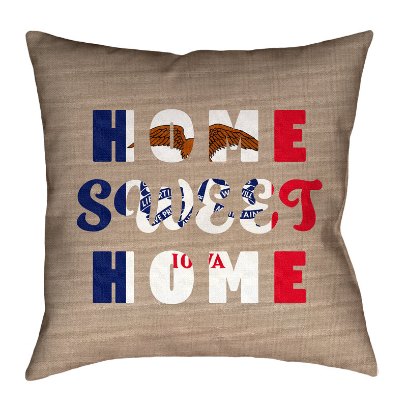 Coussin Katelyn Smith Home Sweet, 40 po x 40 po, Polyester/mÃ©lange de polyester - utilisation intÃ, Coussin décoratif
