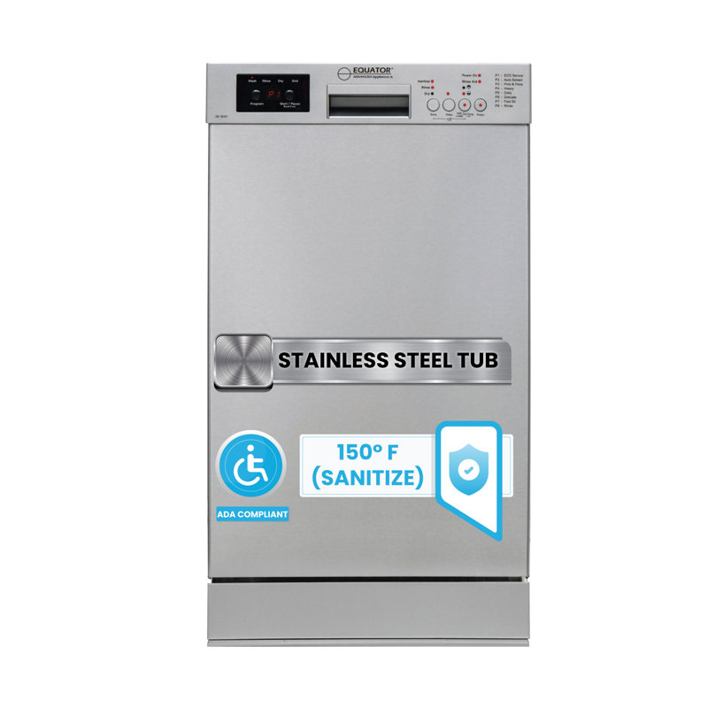 Equator 18 In Dishwasher 10 Place Quiet 110v E-star Ada+3/4 Hp Garbage Disposer, Stainless Steel