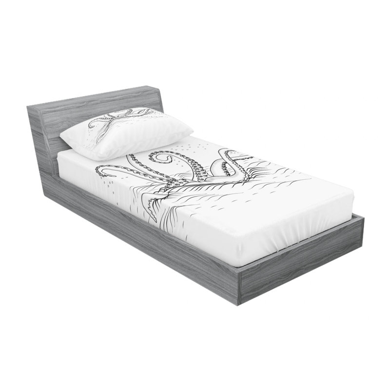 Microfiber Sheet Set, Twin XL Sheet Set with 1 Pillowcase, Black