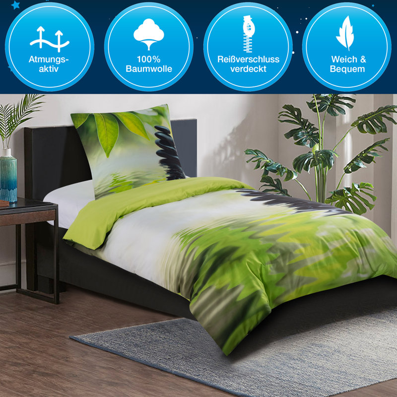 Cotton No Pattern Duvet Cover Set with Pillowcases Included