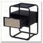 Table d'appoint noire avec plateau en verre