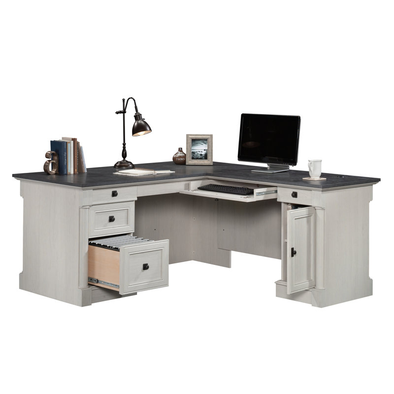 Bureau en L Walworth, Ardoise noire / ardoise Rosso