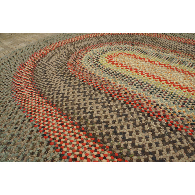 Antique Braided American Allover Rug