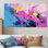 «Pink Blue Paint Splash Pop Art», art mural abstrait 4 pièces