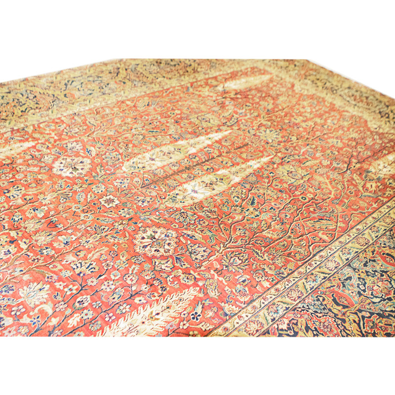Hand Knotted Wool Area Rug in Red