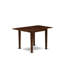 L'ensemble de 3 tables de salle à manger modernes comprend une table rectangulaire en bois avec Dropleaf et 2 chaises de salle à manger en lin Dahlia, acajou-260167135-260167132-260385939