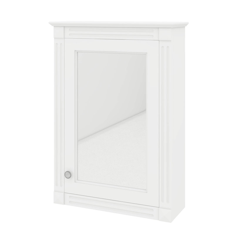 Armoire de salle de bain murale 20 "avec miroir et tablettes réglables en interne, Blanc