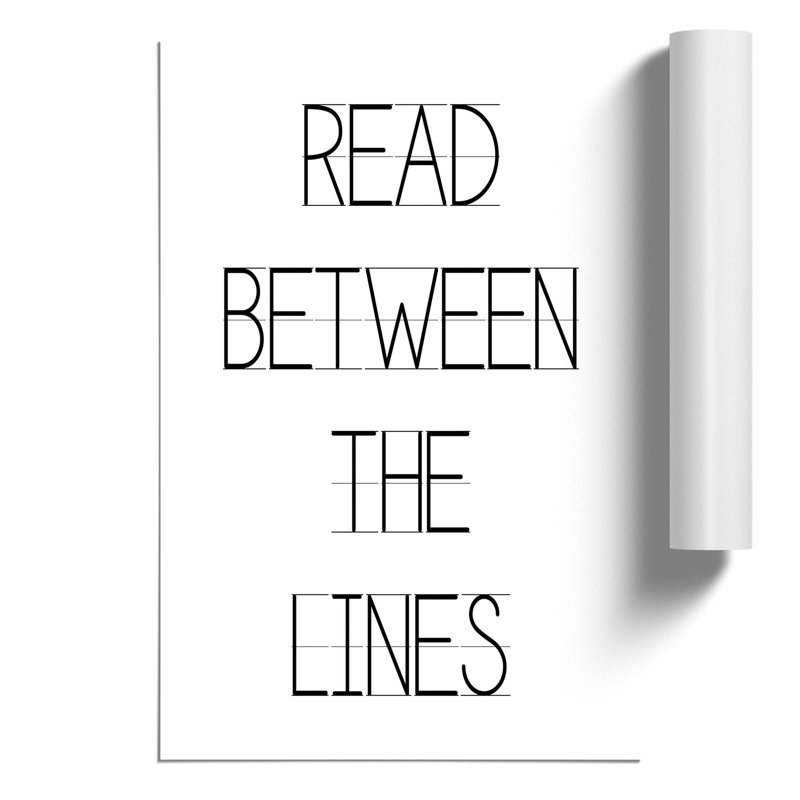 Read Between the Lines - Frameless Print, 42cm H x 30cm W x 0.1cm D
