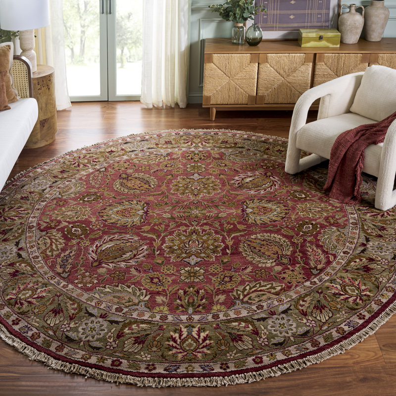 Tapis oriental beige en laine Stites, Rond 8 pi