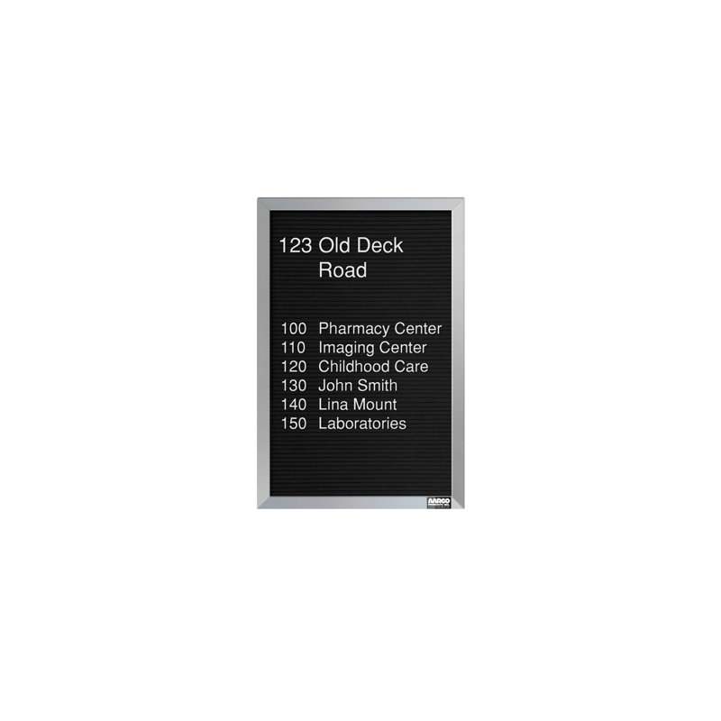 AARCO No Felt Letter Board, Aluminium, 18" H x 12" W