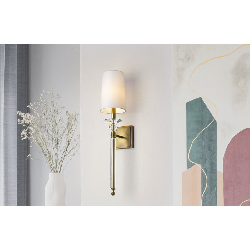Applique murale en laiton frotté à 1 lumière à intensité variable Sumrall