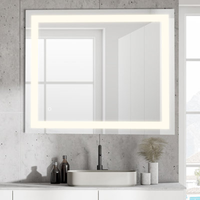 Remy 30 in. W x 36 in. H Rectangular Frameless Anti-Fog Front-Lit LED Wall Bathroom Vanity Mirror with Dimmable Smart Touch