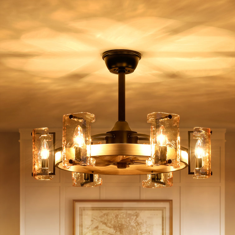 26.4'' 6-Light Fandelier with Remote Control