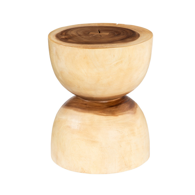 Chamcha Wood Hour Glass End Table