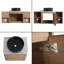 Ensemble de meuble-lavabo simple Greythor avec lavabo en céramique et tablettes de rangement, ensemble de meuble-lavabo simple avec plateau en pierre reconstituée-712529961-712529962