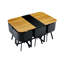 Ensemble de table de salle à manger 7 pièces, 1 table et 6 chaises rembourrées, ensemble de cuisine moderne pour la salle à manger, appartement-497536229