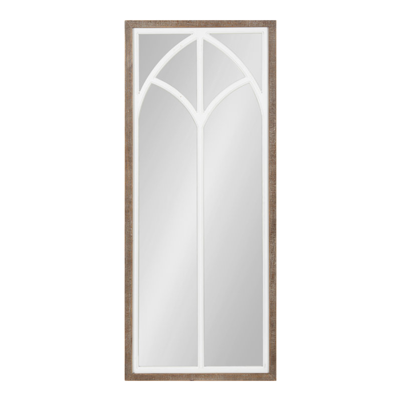 Gothard Windowpane Wall Mirror 19x47 Rustic Brown