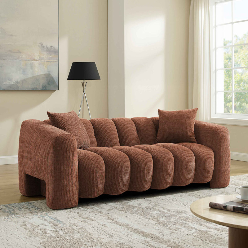 Ollis Modular Upholstered Sofa, Rust