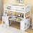 Edmea Kids Twin Loft Bed with Drawers-764585105