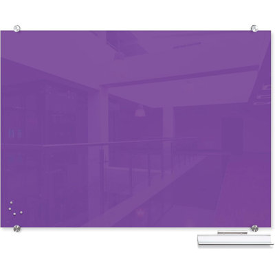 Home Imports Emporium Visionary Hierarchy Magnetic Glass Whiteboard 3 x 4 Yellow with Standoffs