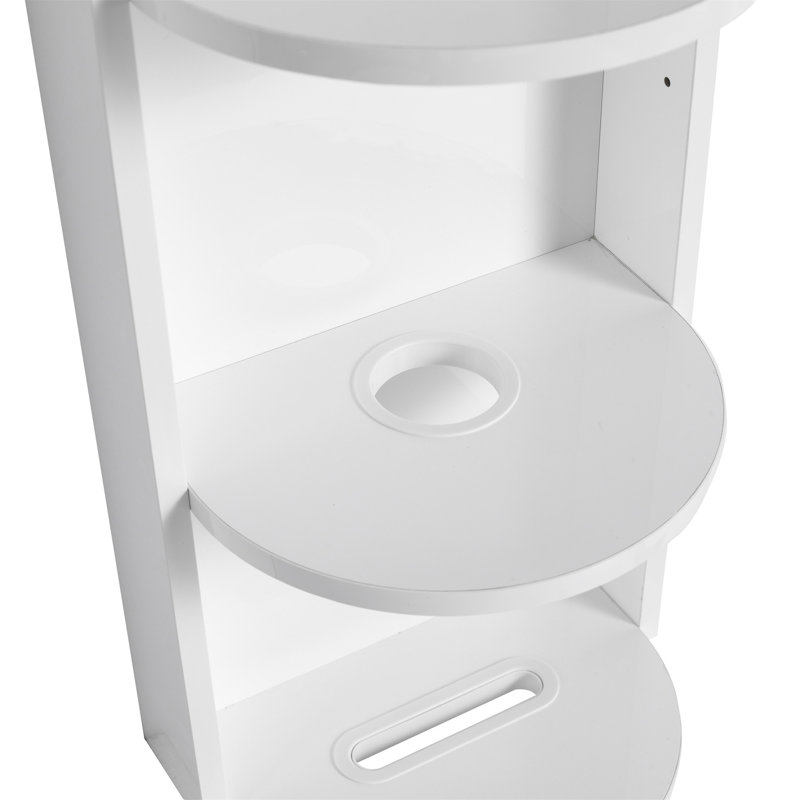 12" Bathroom Wall-Mounted Storage Rack, Glossy White