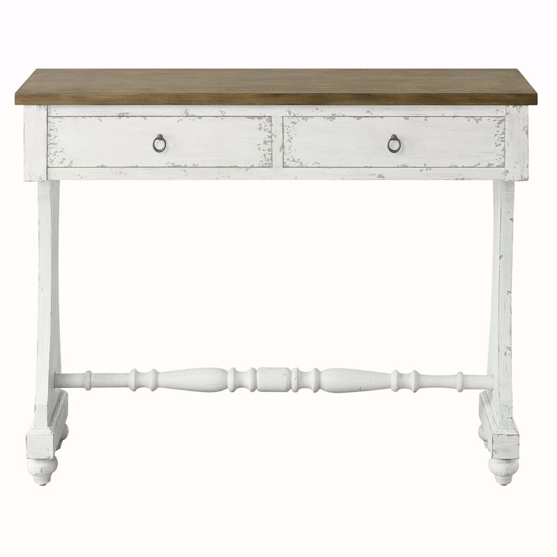 Console à 2 tiroirs blanc antique