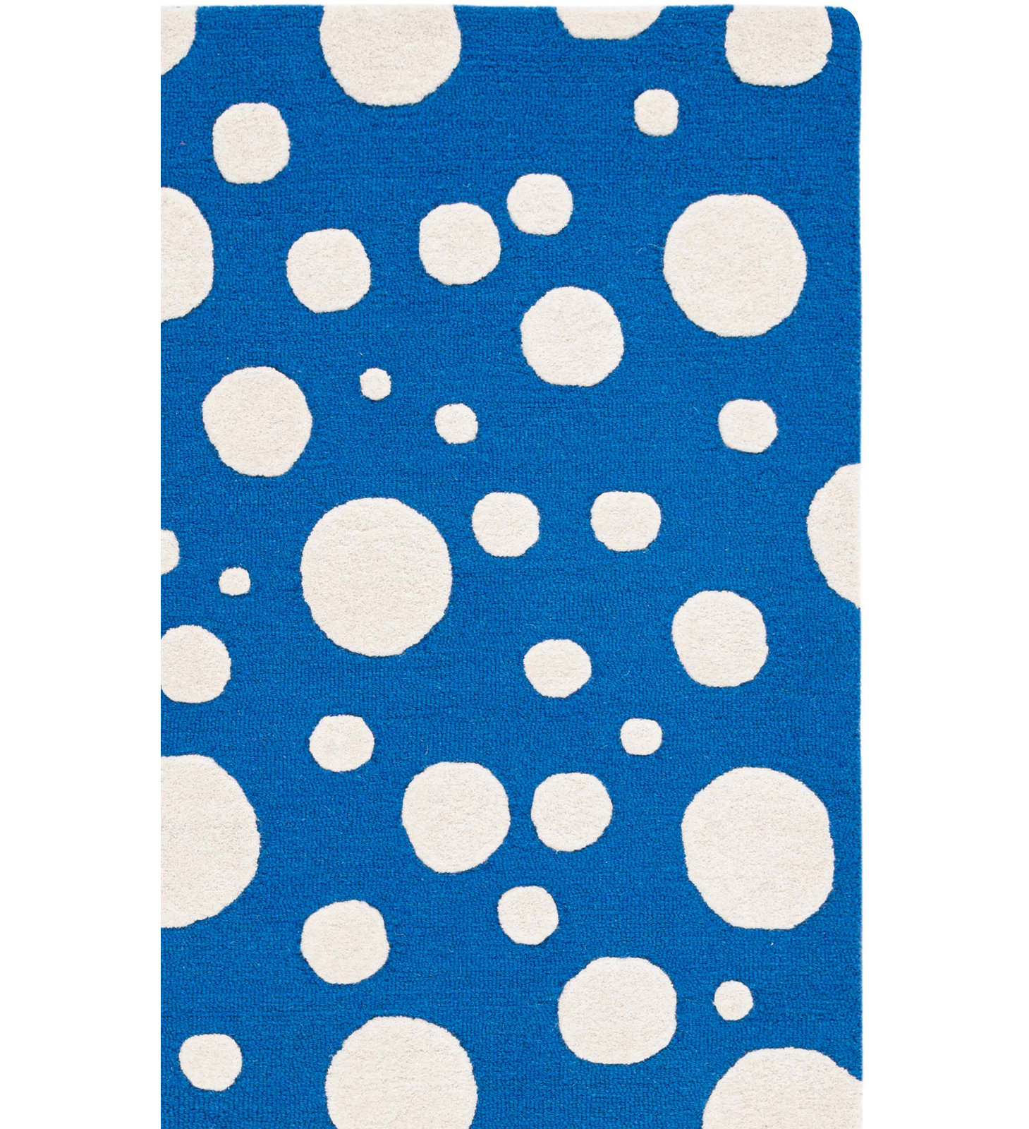 Camey Blue Ivory Hand-Woven Rug, Rectangle 5' x 8'