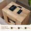 Table de chevet moderne avec station de charge, grande table de chevet de 24 po avec tiroirs et tablette ouverte-2093506230