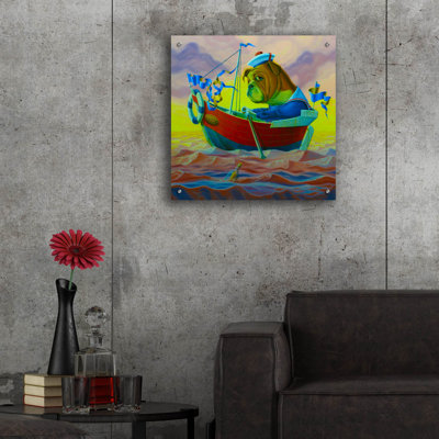 «Red Solid» de Valery Vecu Quitard par Red Barrel Studio®, art mural en verre acrylique, ACR-39949