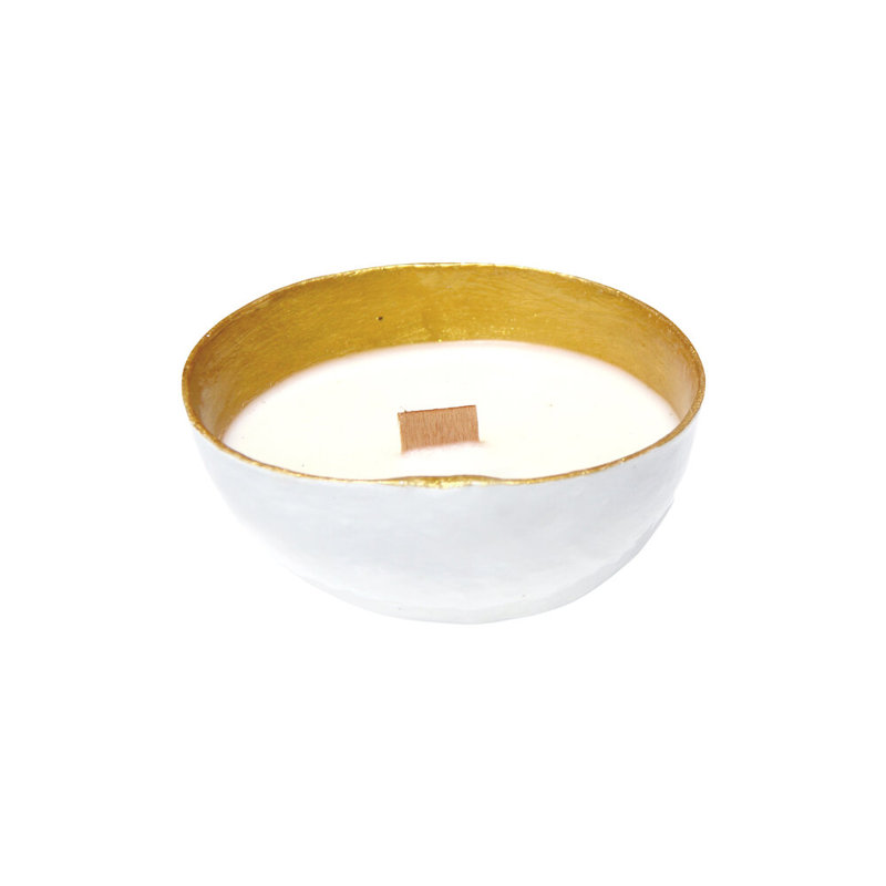 Bougie parfumée Calebasse Bird of Paradise, Blanc / or
