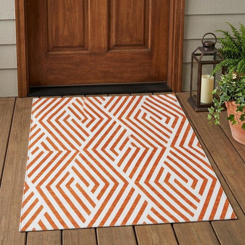 Tapis intérieur / extérieur lavable géométrique 3 pi x 5 pi HomeRoots