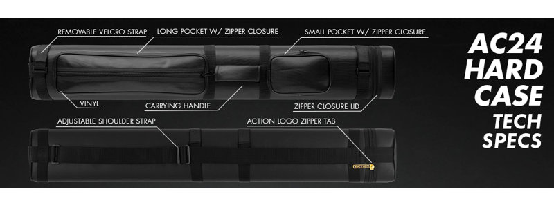 2x4 Oval Hard Pool Cue Case, Black
