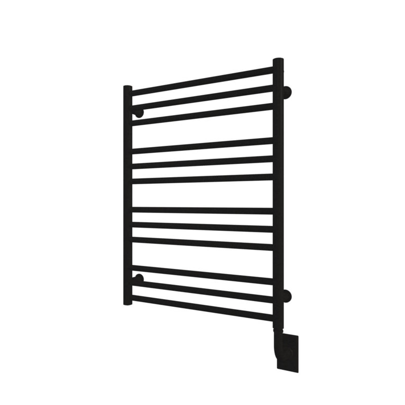 Porte-serviettes chauffant mural 23,5 "x 31" Sorano - noir mat, avec interrupteur intelligent programmable, garantie à vie