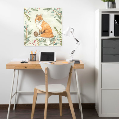 Woodland Animals Fox Contemporary Fox Pine Animal Winter Art
