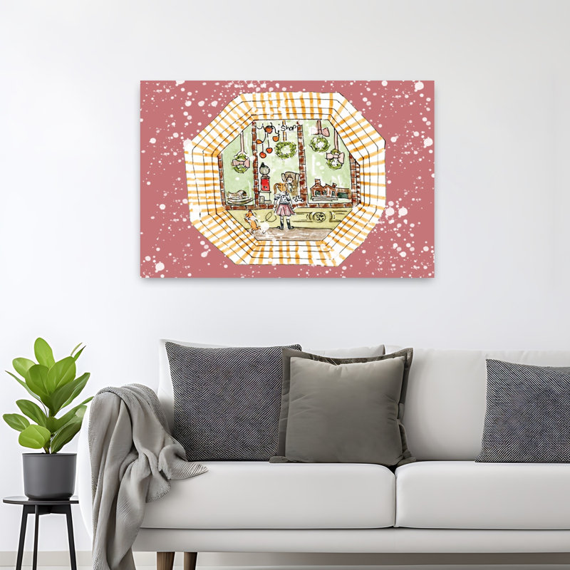 Art contemporain contemporain rose, H 32 po x l 48 po