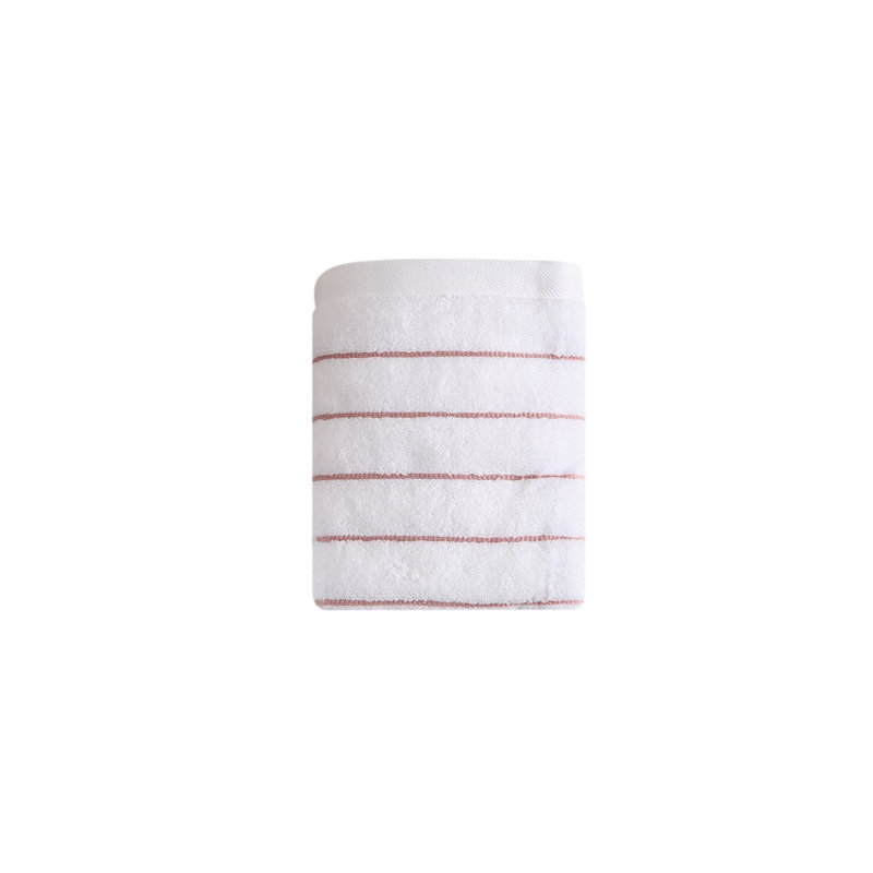 Serviette 100% coton Davud, Rose et blanc