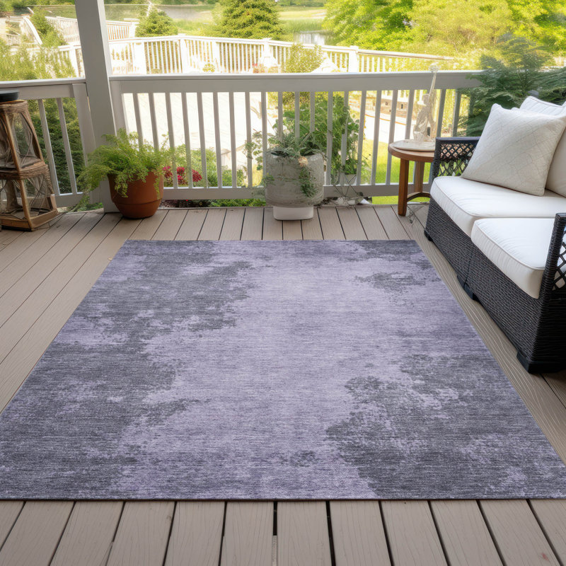 Machine Washable Indoor/Outdoor Xhevrie Purple Rug, Rectangle 9' x 12'
