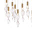 Luminaire suspendu linéaire de 50 pouces en laiton naturel avec verre tire-bouchon transparent fabriqué à la main Cosper-863962605