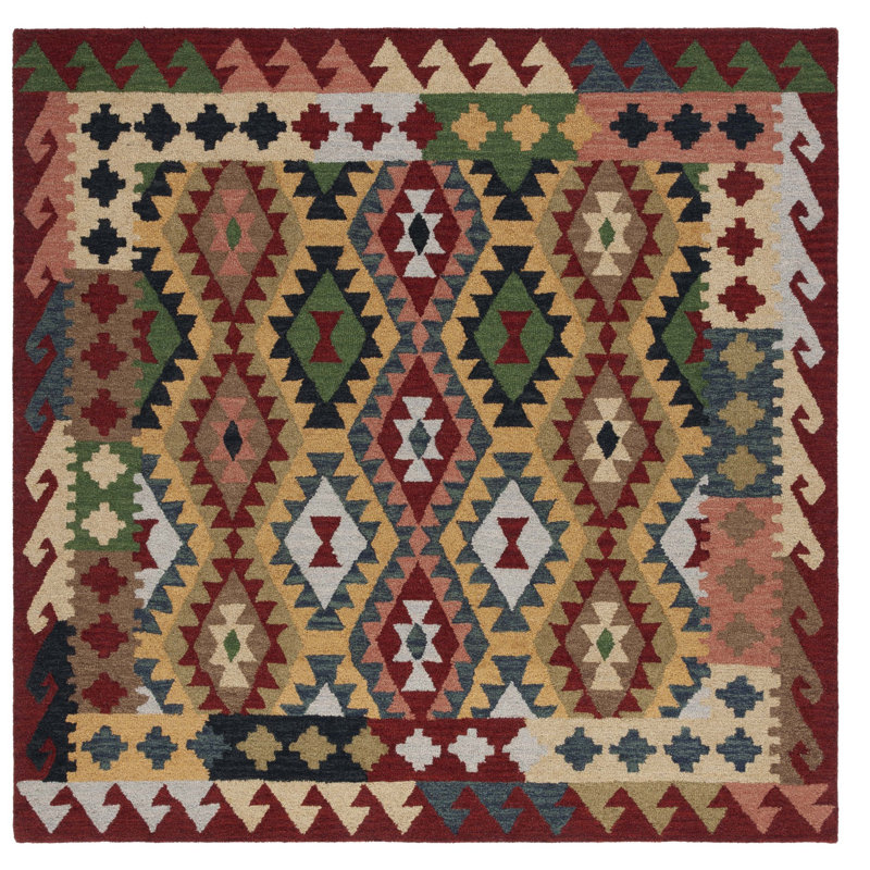 Tapis de style sud-ouest en coton 0,1, Carré 7 pi
