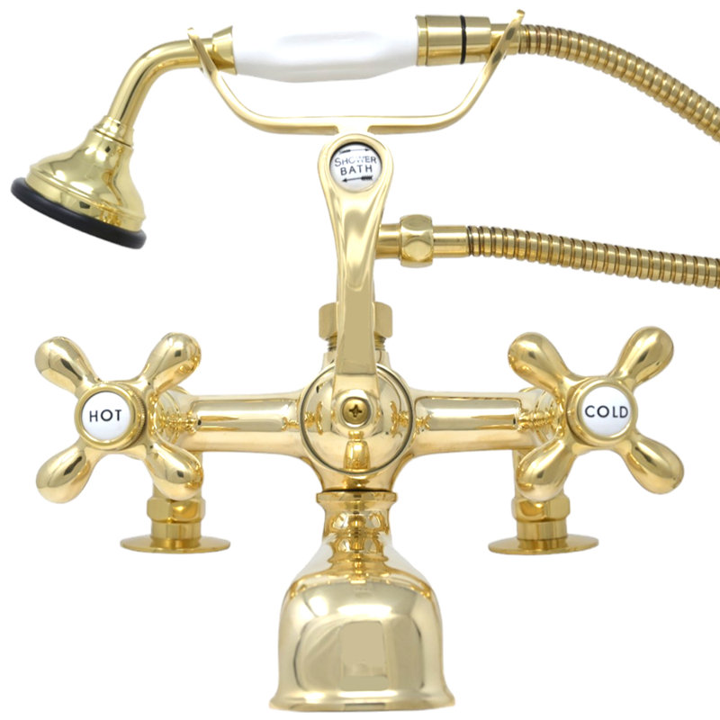 Robinet de baignoire à fixation sur comptoir British Téléphone (P0341) par Strom Living, Laiton poli non laqué