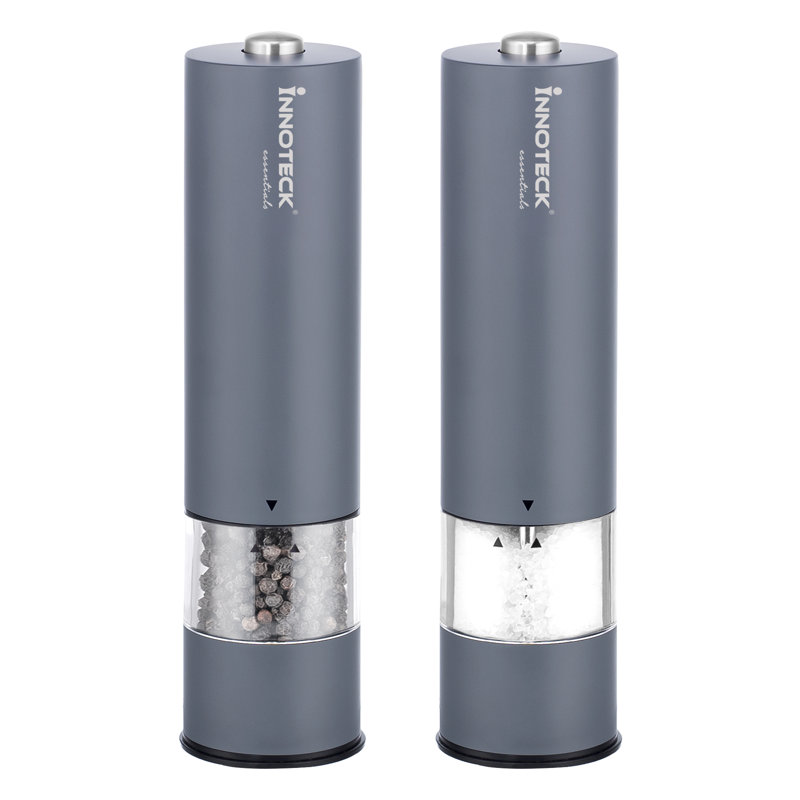 Brand Innoteck Essentials Battery Powered Salt & Pepper Mill Set, Grey