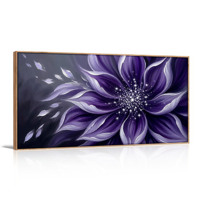 Fleur mauve, reproduction d'art sur toile, ensemble de 1