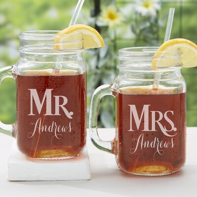 Personalization Mall 16oz. Mason Jar Set | Wayfair